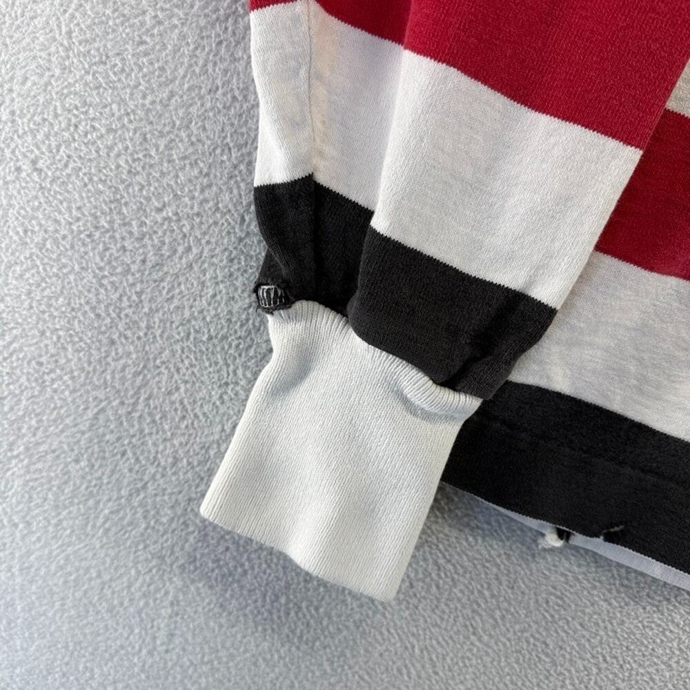 Vintage Lands End Rugby Shirt men's medium White Germany Colors Thick 90s USA - Picture 2 of 13